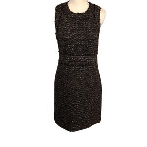 Michael Kors Dress Women's size 4 sleeveless winter tweed‎ Black Brown